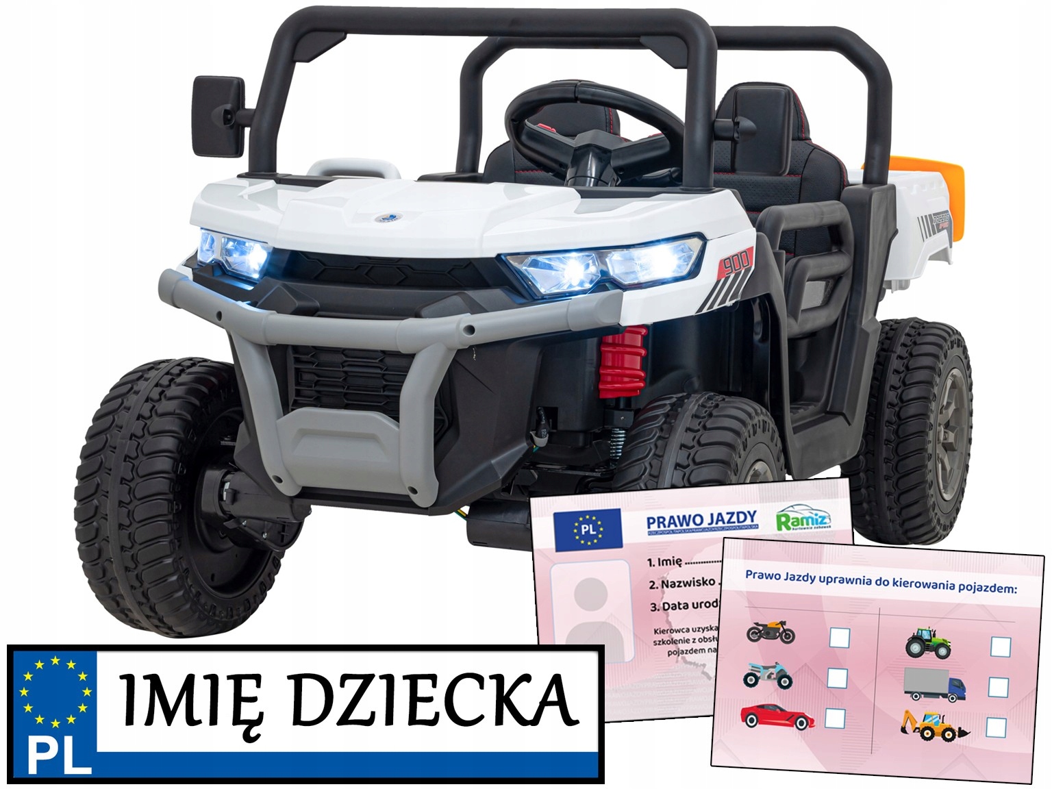samochód na akumulator Pick-Up Speed 900 dla 2 dzieci Pilot napęd 4x4