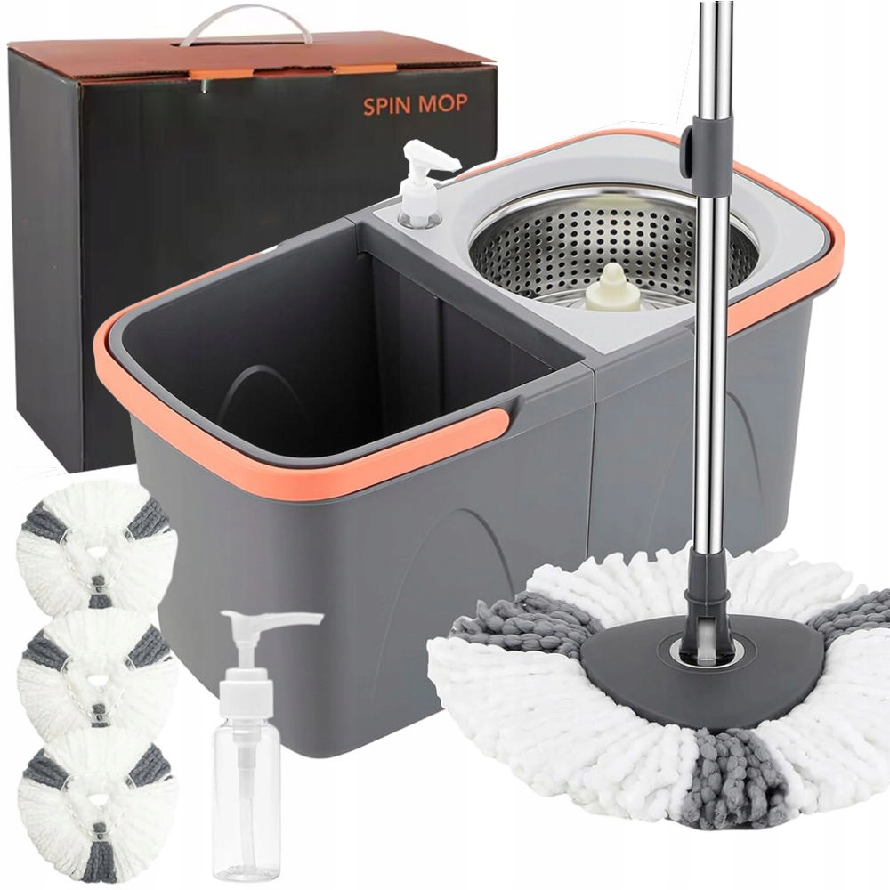 Levně Rotační mop Easy Wring and Clean Turbo S Kbelíkem 3 Náplně Z Mikrovlákna