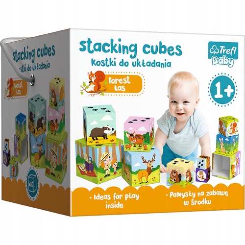 Baby Cubes W Lesie Kostki Piramidka Trefl 60664-Zdjęcie-0