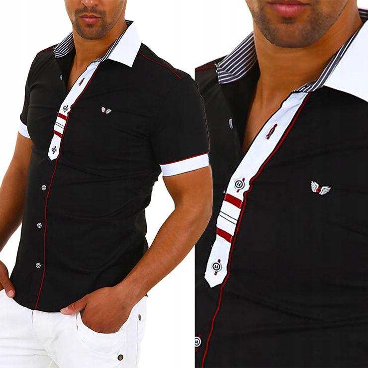 Koszula Męska Codzienna Casual Kontrast