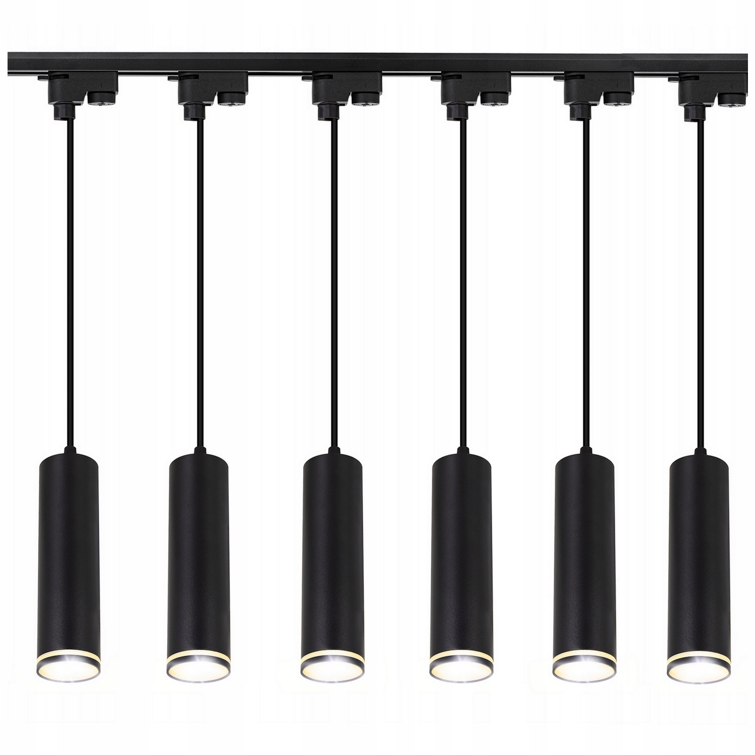 Szynoprzewód 2m 6x Reflektor na szynie wiszący LED długi TUBA czarna szyna