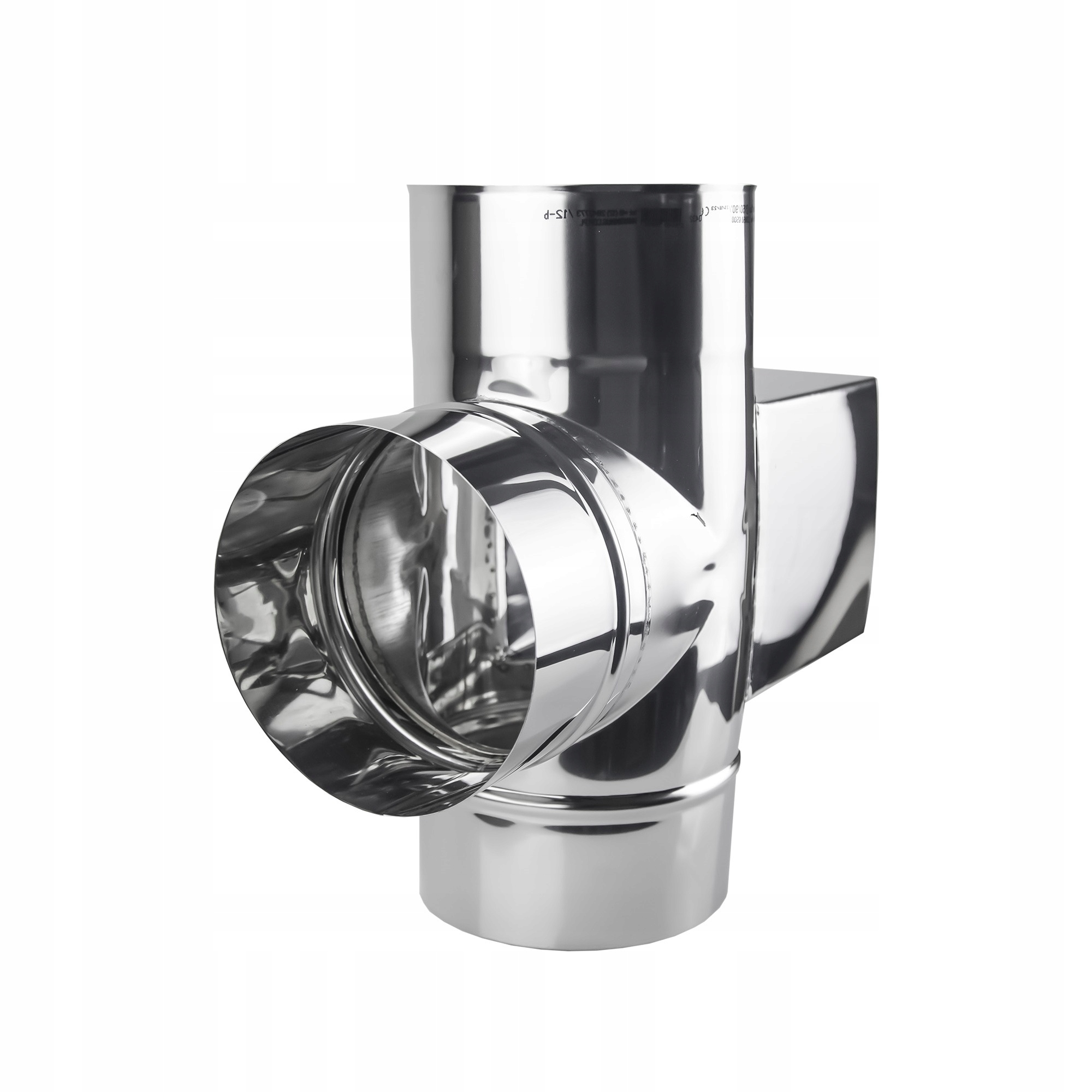 Ks t-rozdělovač kyselinovzdorný s protilehlým čištěním 90 stupňů fi 225 mm 0,8 mm