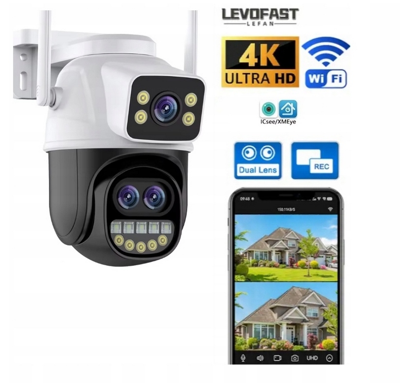 Kamera Zewnętrzna Obrotowa Wifi 9MP 8X Zoom Icsee Ultra Hd