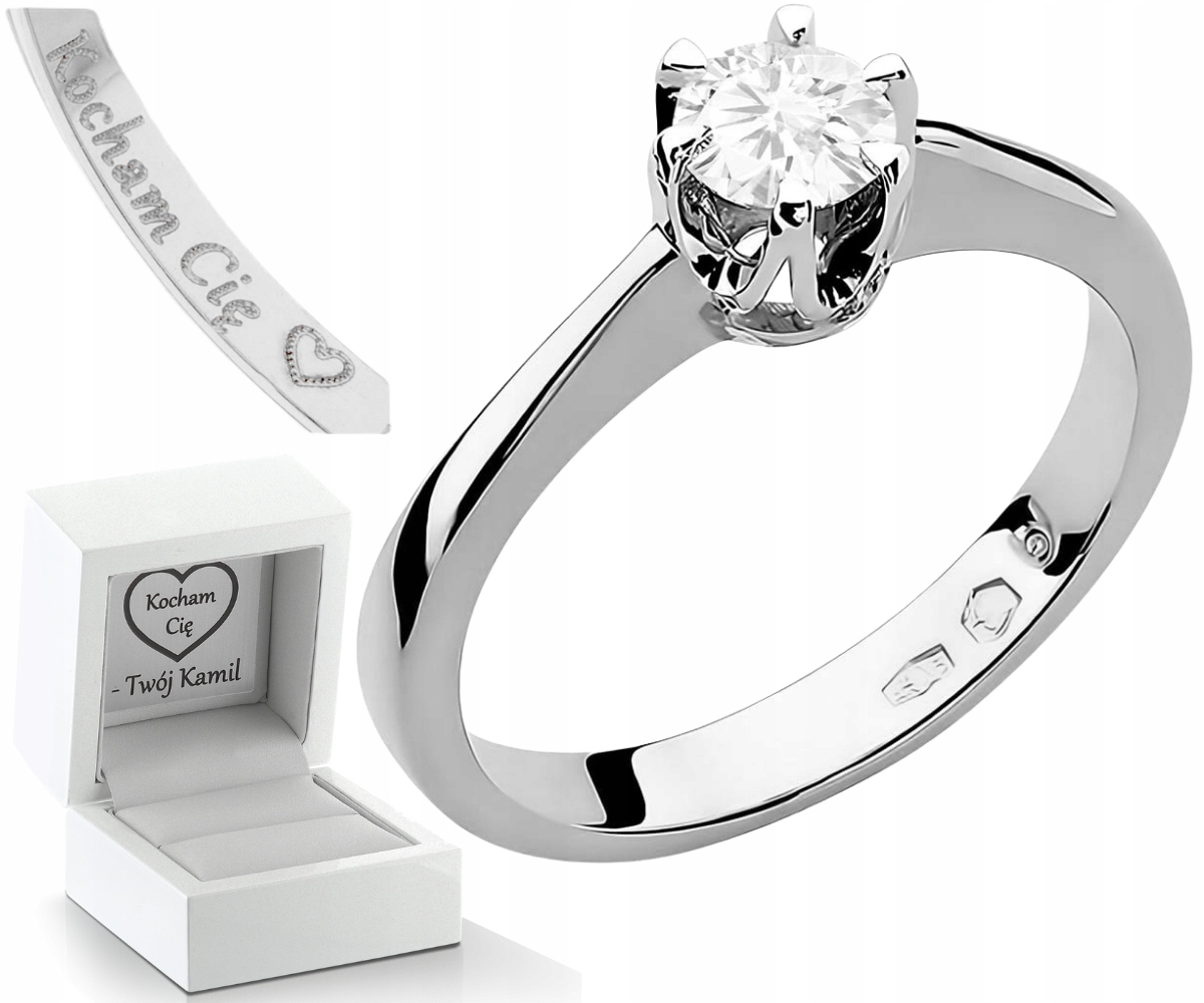 Bílé Zlato Prstýnek S Laboratorním Diamantem Zlato 585 Dárek Gravírování