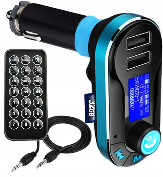 TRANSMITER FM 2x USB Bluetooth MP3 AUX SD PENDRIVE