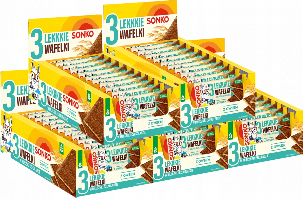 Sonko Kids Lekkie Wafelki Owies Czekolada Mleczna 36g x55