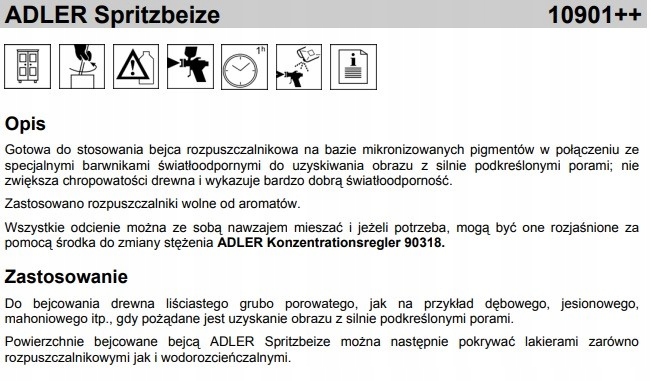 ADLER Bejca Arova SpritzBeize Rustikal 0,9L Marka Adler