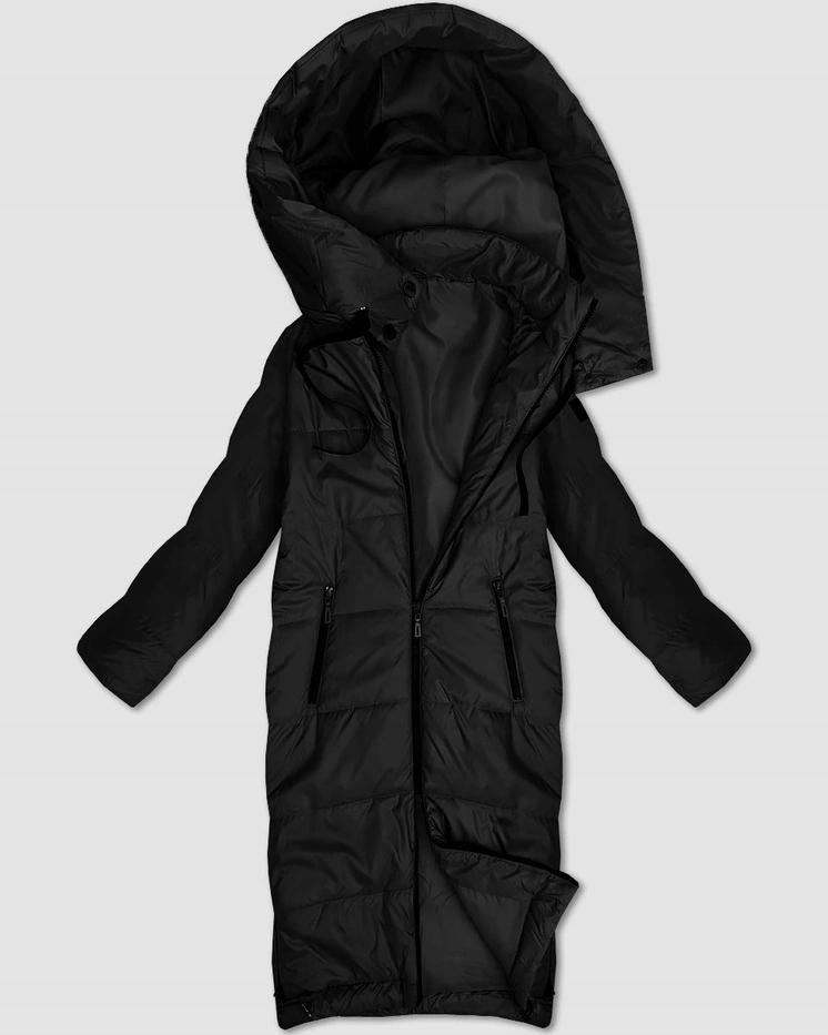 Dlouhá Bunda B8509 Černá XL (42)