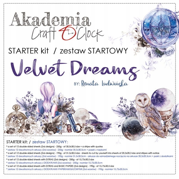 Velvet Dreams startovací sada Akademie Craft O'Clock CC-AK03-VD