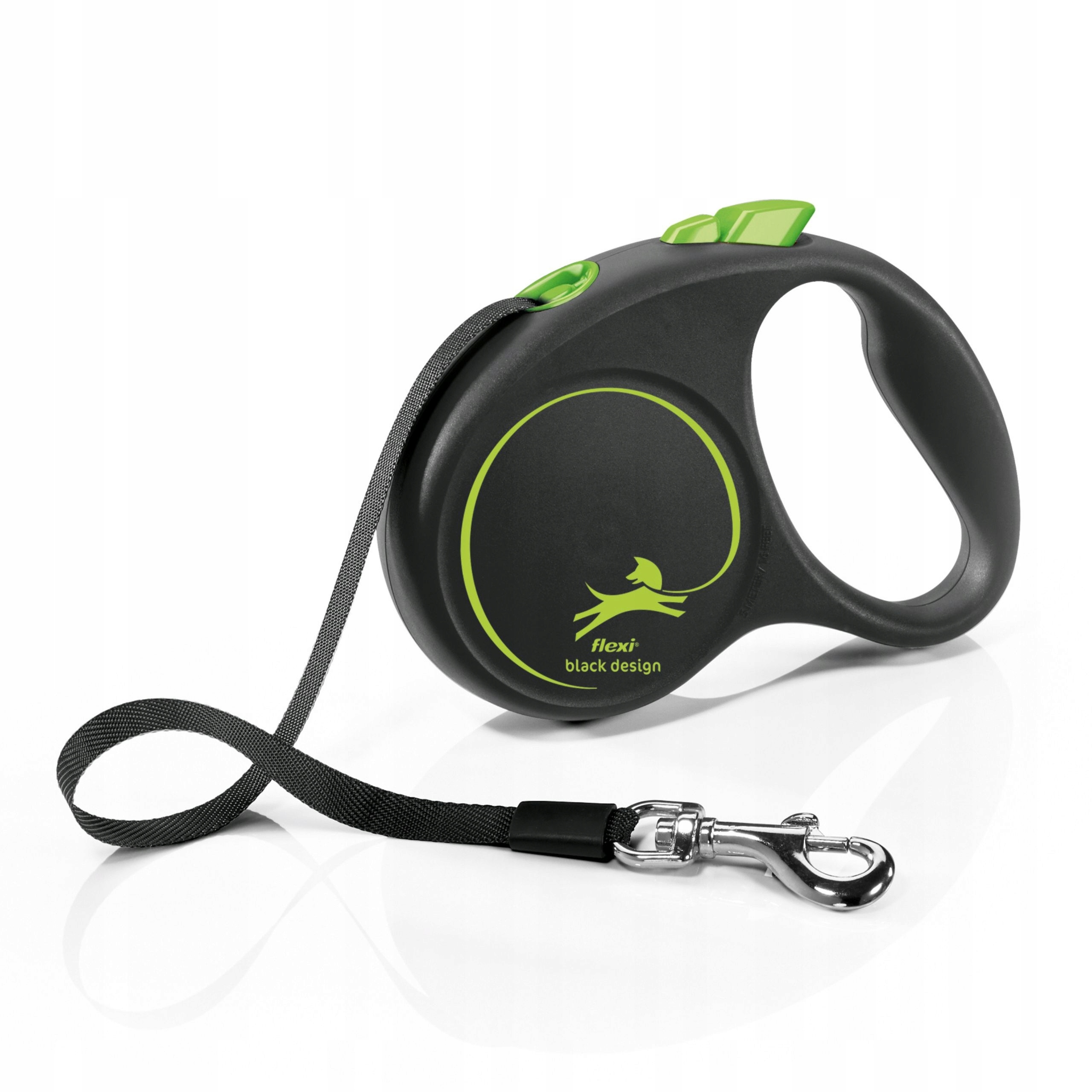 Levně Flexi Black Design s páskou S Zelená Vodítko Automatická pro psa 5 m do 15 kg
