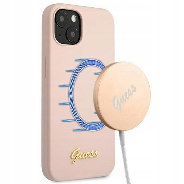 Pouzdro Guess GUHMP13MLSLMGLP pro Apple iPhone 13 světle růžové/světle pink pouzdro