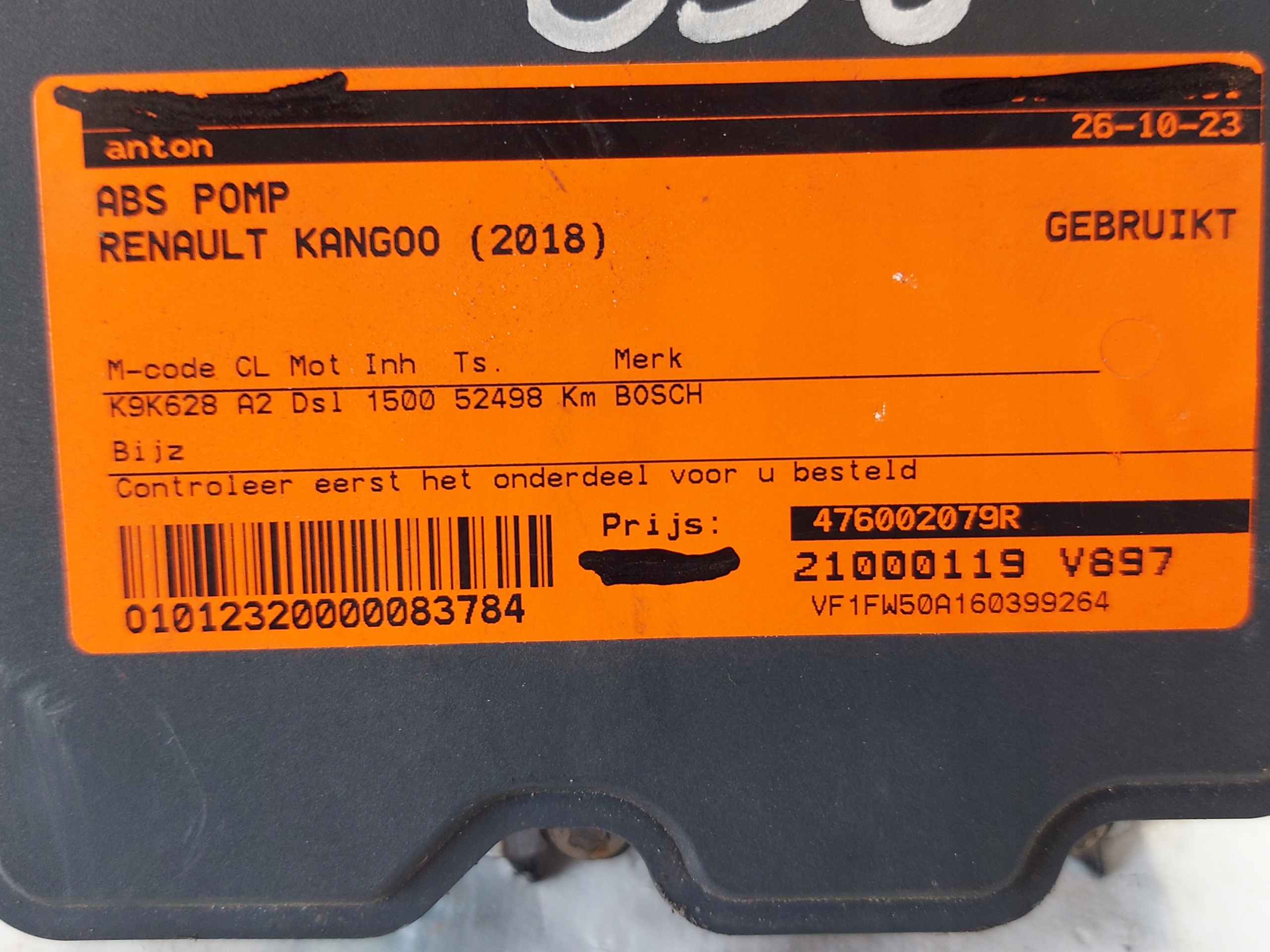 Pumpe ABS KANGOO 2018R 0265956403