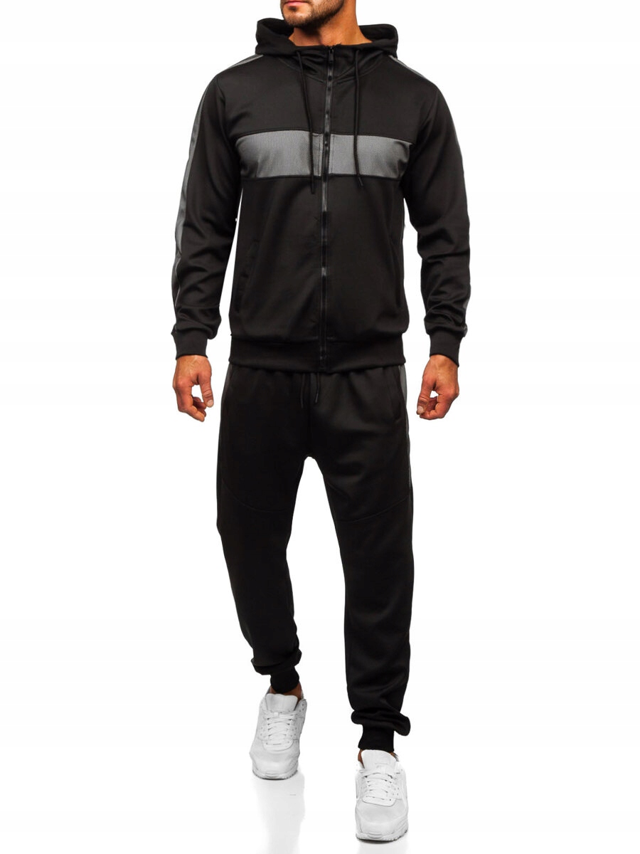 Teplákovka Tepláková Souprava S Kapucí S Potiskem Černá 8C8115 DENLEY_2XL