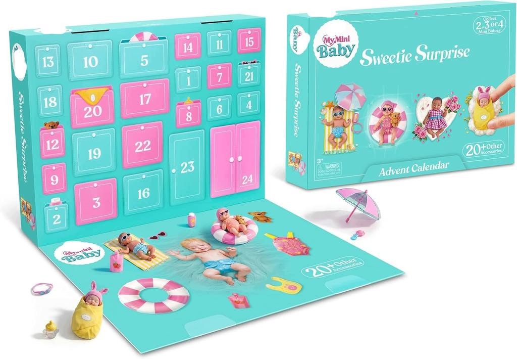 Адвент-календарь ZURU My Mini Baby Sweetie Surprise, мини-куклы и аксессуары, от 3 лет — фото 3