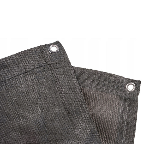 Osłona balkonowa tekstylna szara 90 cm x 6 m prywatność wiatr z linką