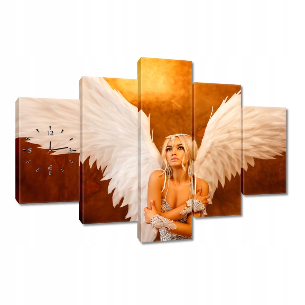 Nástěnné hodiny 150x105 Anděl blond vlasy