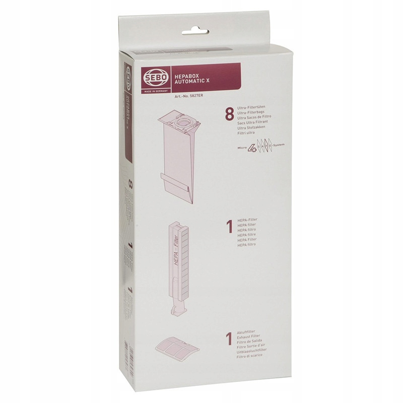 Zestaw filtrów i worków SEBO HEPABOX AUTOMATIC X Marka Quigg