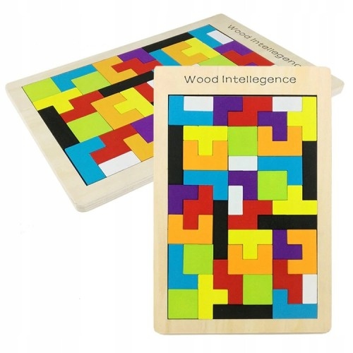 

Puzzle Drewniane Układanka Tetris Klocki 40 Elem