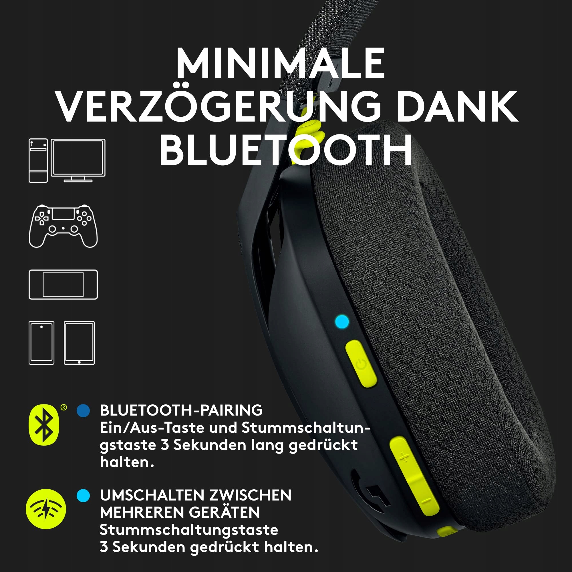 LOGITECH G G435 LIGHTSPEED Bezprzewodowe Słuchawki Gamingowe Bluetooth — miniatura 3
