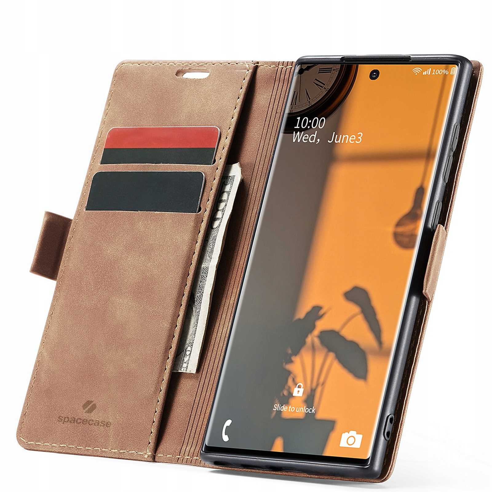 Spacecase Wallet Galaxy Note 20 Ultra světle hnědá