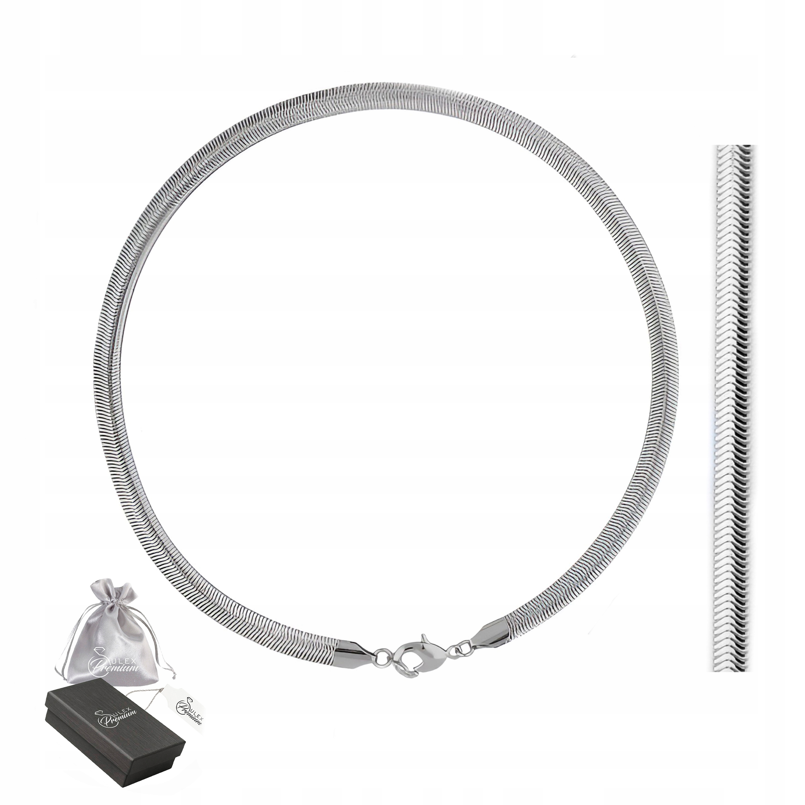 Stříbrný náramek ryzost 925 Snake Zmijka Oválná pro něj 19 cm x 3,5 mm