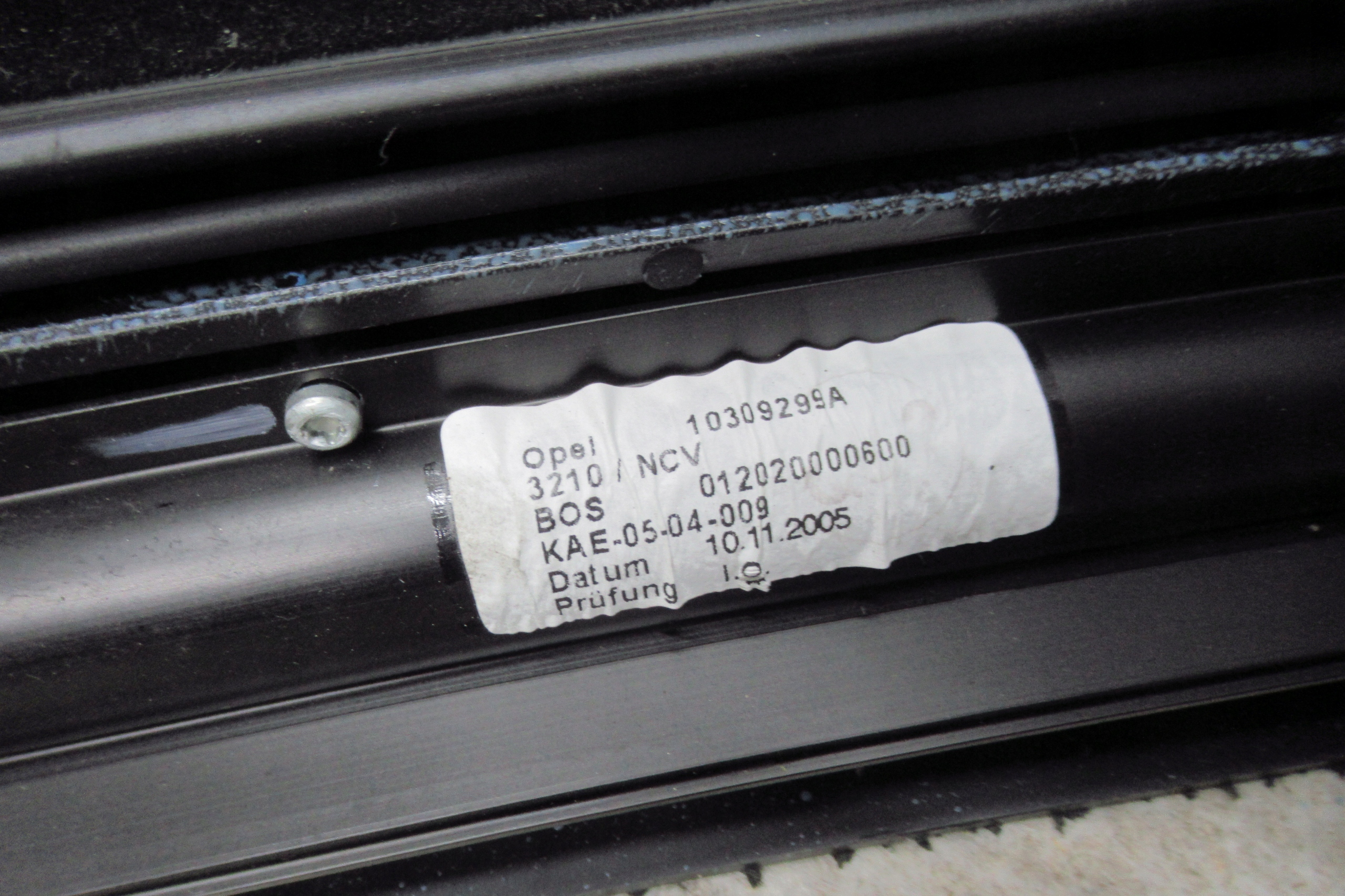 OPEL SIGNUM side door right rear part blinds
