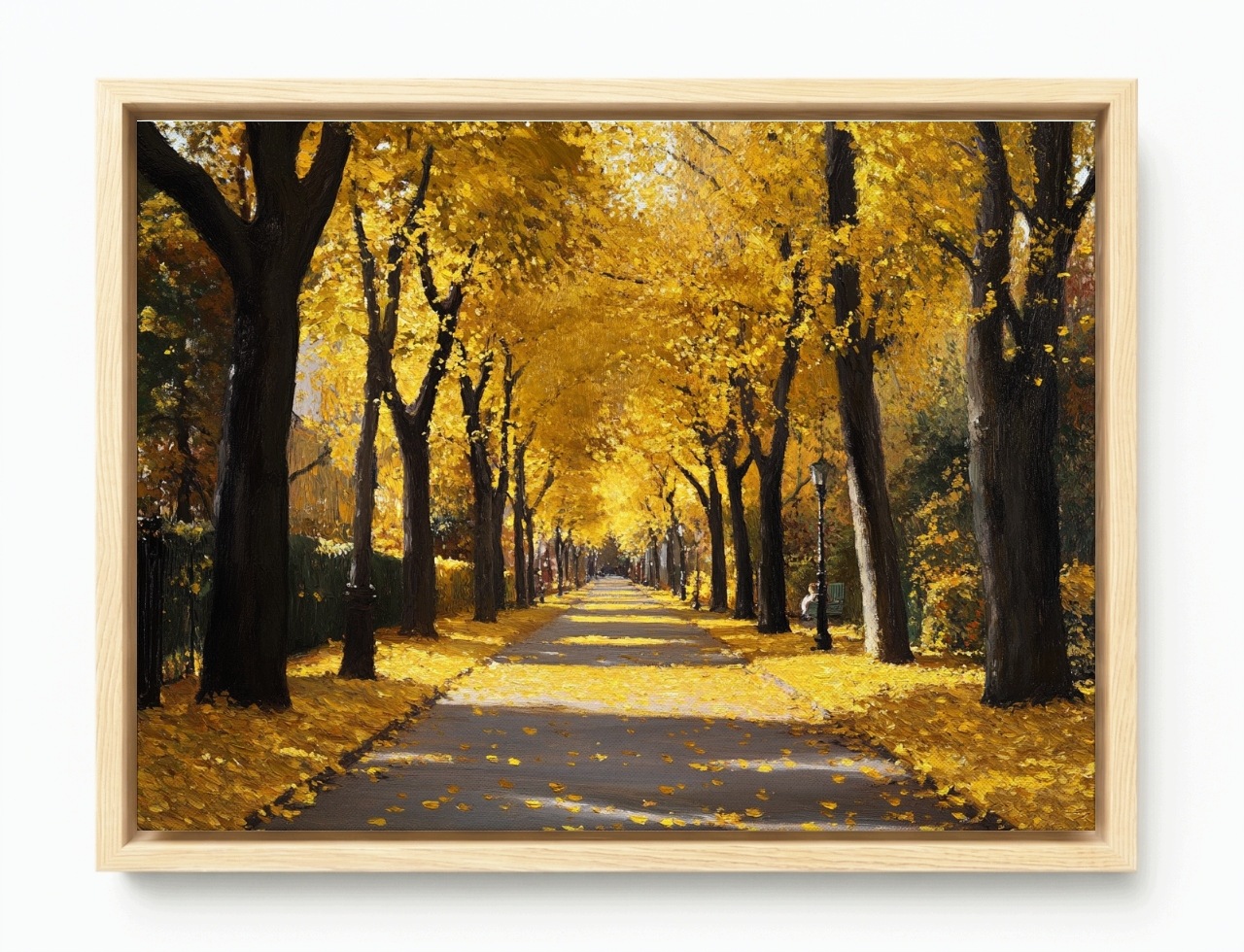Obraz Rám American Box Krajina Jeseň Park Aleja Cesta Stromu 80x60