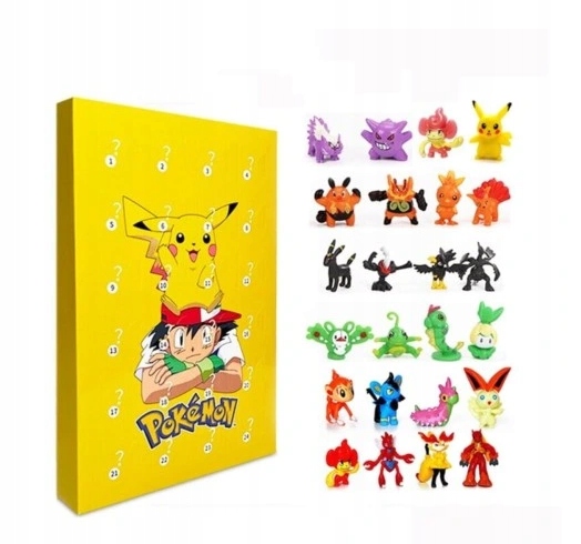 KALENDARZ Z POKEMONAMI 24 SZTUKI FIGURKI ZESTAW POKEMON PREZENT FIGURKI