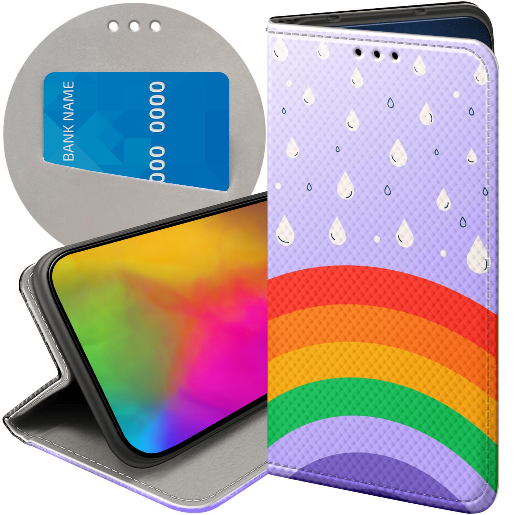 Etui Z Klapką Do Samsung Galaxy J7 2017 Tęcza Rainbow Futerał Case