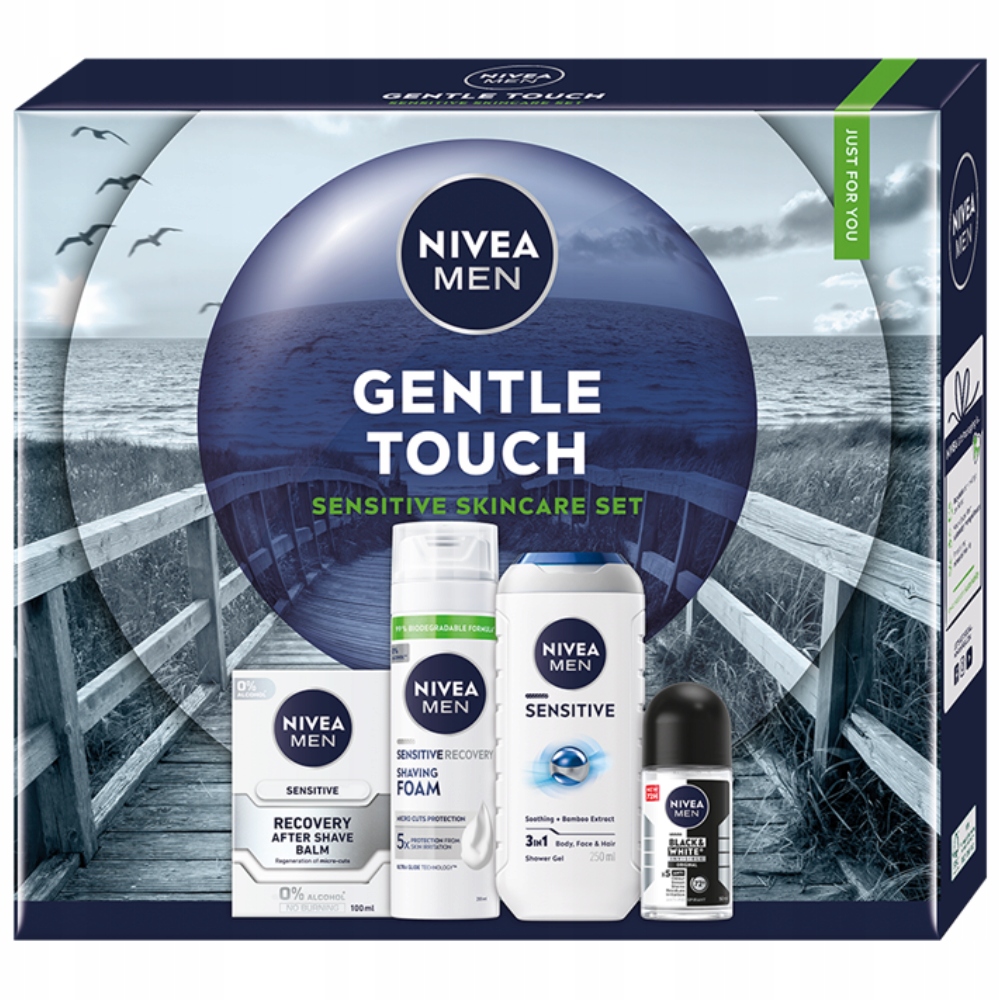 Nivea Men Gentle Touch pánská Dárková Sada Gel pěnový balzám roll-on