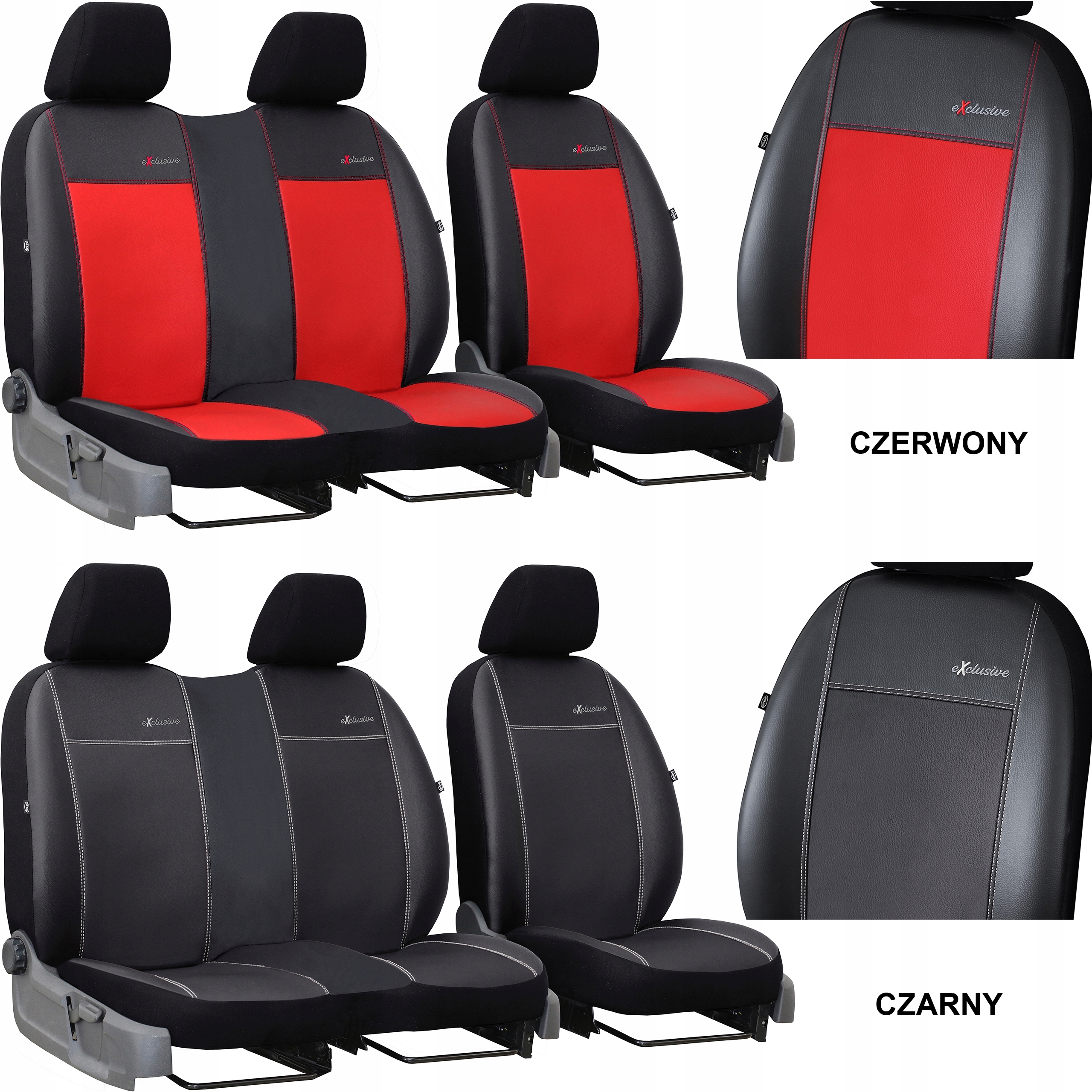 SKÓRZANE POKROWCE MIAROWE DO IVECO DAILY 5 2+1 Model Exclusive Ekoskóra