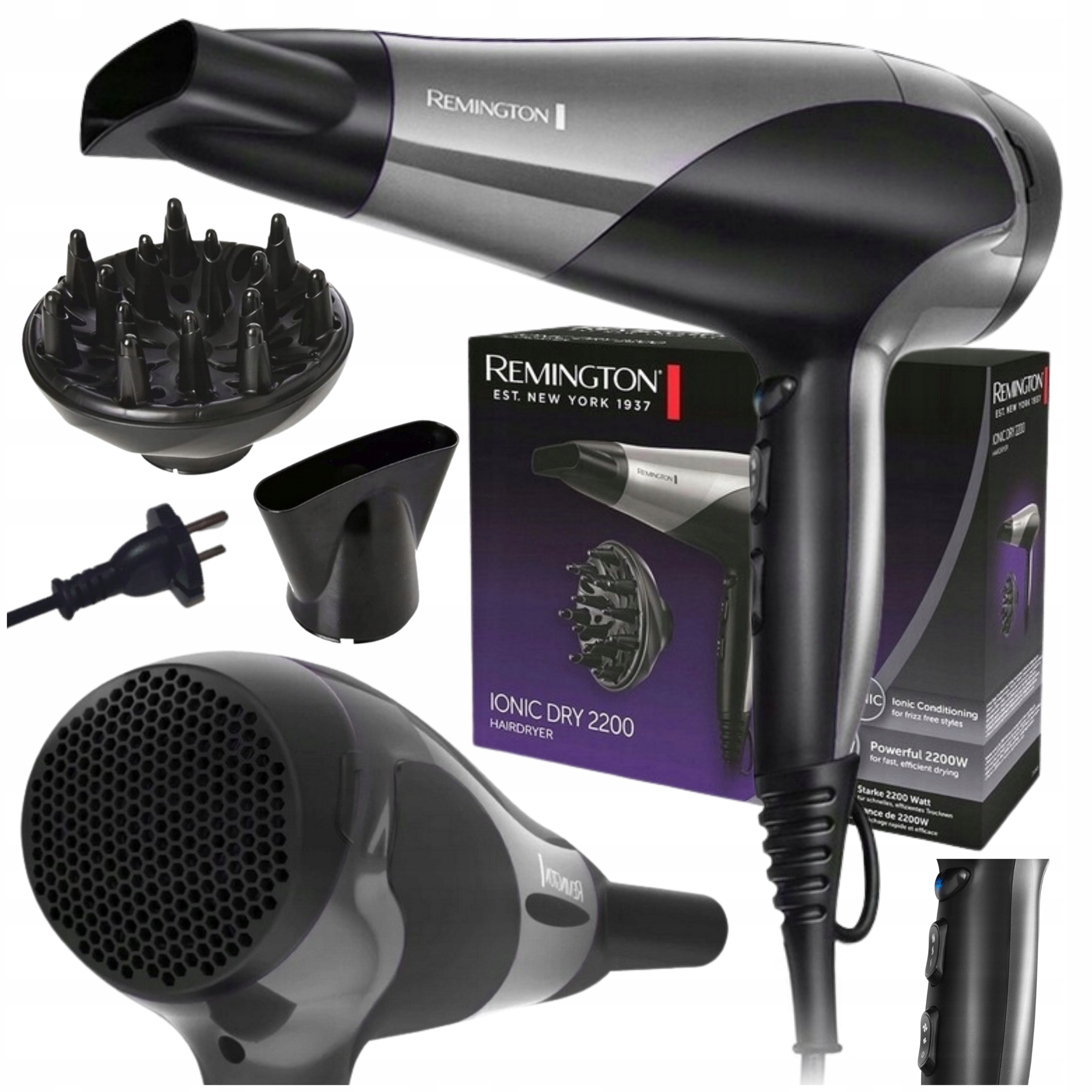 Suszarka do włosów Remington D3190 Ionic Dry 2200W Dyfuzor