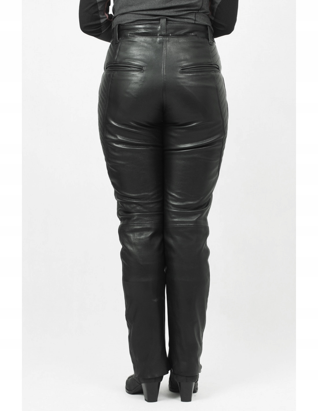 DAMSKIE PROSTE SPODNIE SKÓRZANE LETNIE SSD011 Rozmiar L