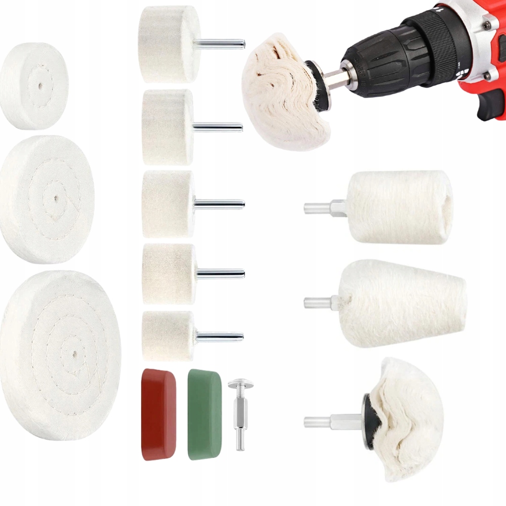 15X Zestaw Do Polerowania Aluminium Metal Stali Nierdzewnej Inox Felg