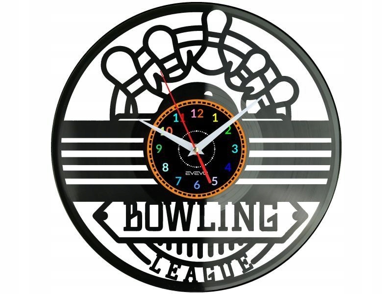 Bowling Nástěnné hodiny Vinylová deska Moderní dekorativní jako Dárek k kráse