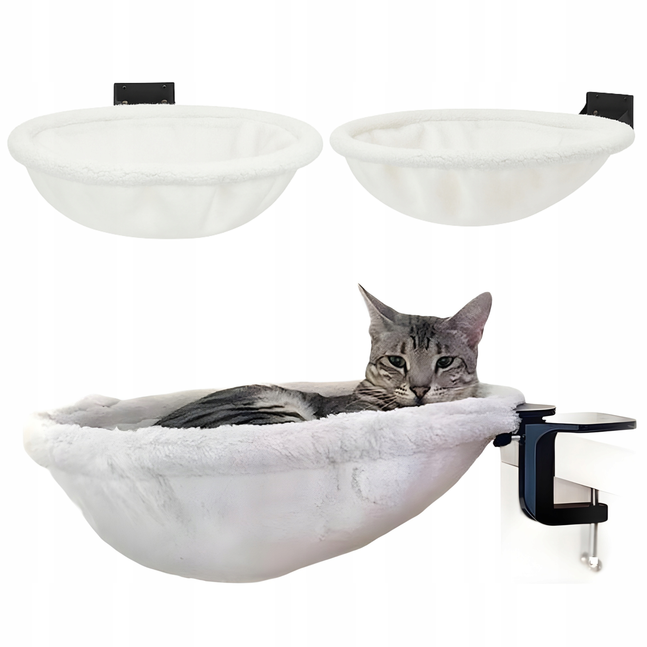 Levně Pro Kočky Hopací Síť Pelíšek Bílá Pestálka K Připevnění K Psacímu Stolu Siemiec