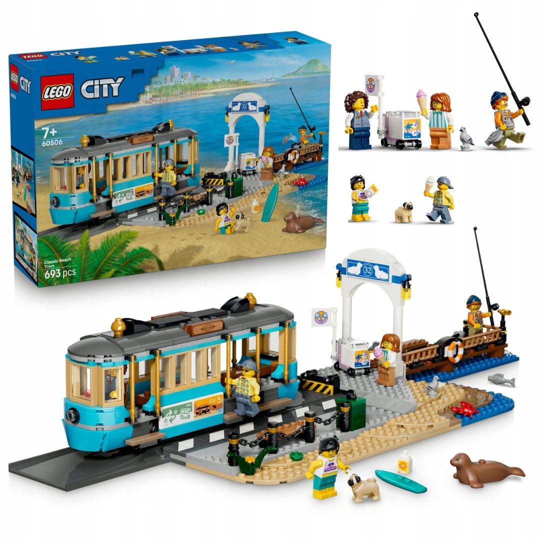 Lego City 60506 Tramvaj na pláži 693 dílků 5 minifigurek