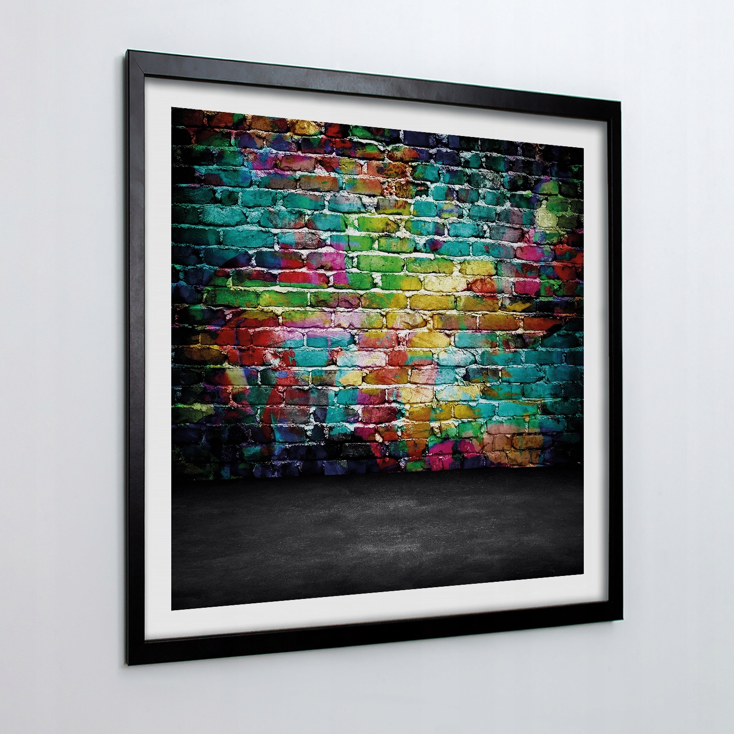 Nástěnný obraz s rámečkem Graffiti cihlová zeď 50x50 cm