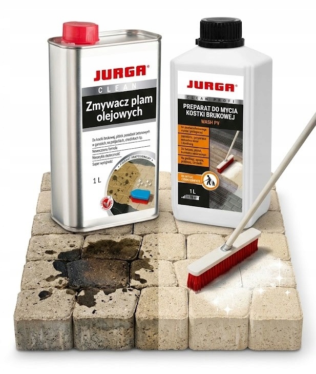 Levně Sada Přípravek na Odstraňování Olejových Skvrn z dlažebních kostek Čisticí kapalina 1L