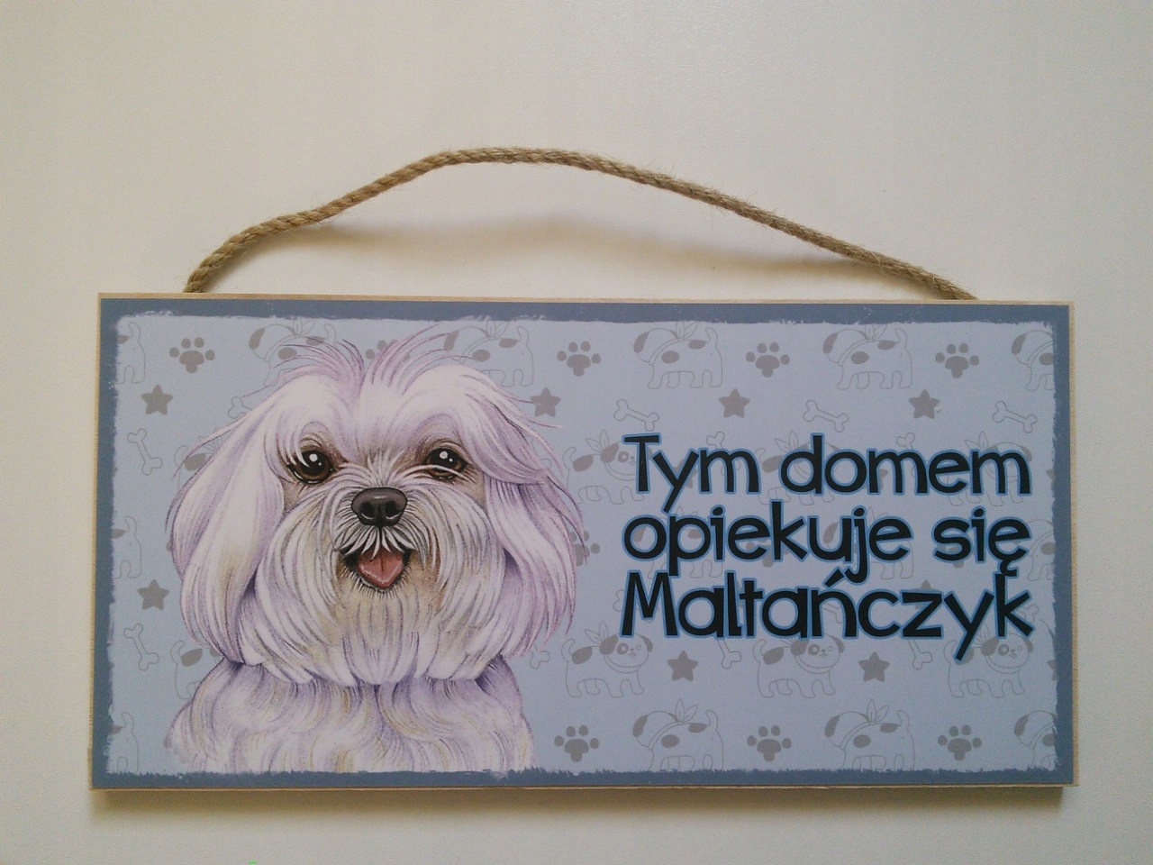 

Tabliczka dekoracyjna z motywem/ Maltańczyk