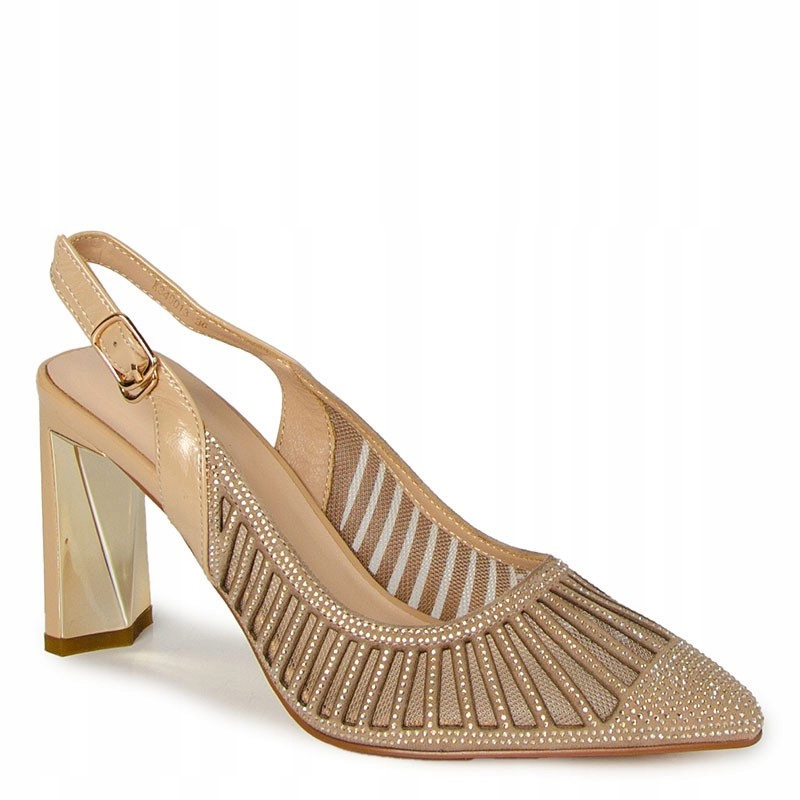 Epica K3K340013 Béžové Kožené Lodičky Se Zirkony 40