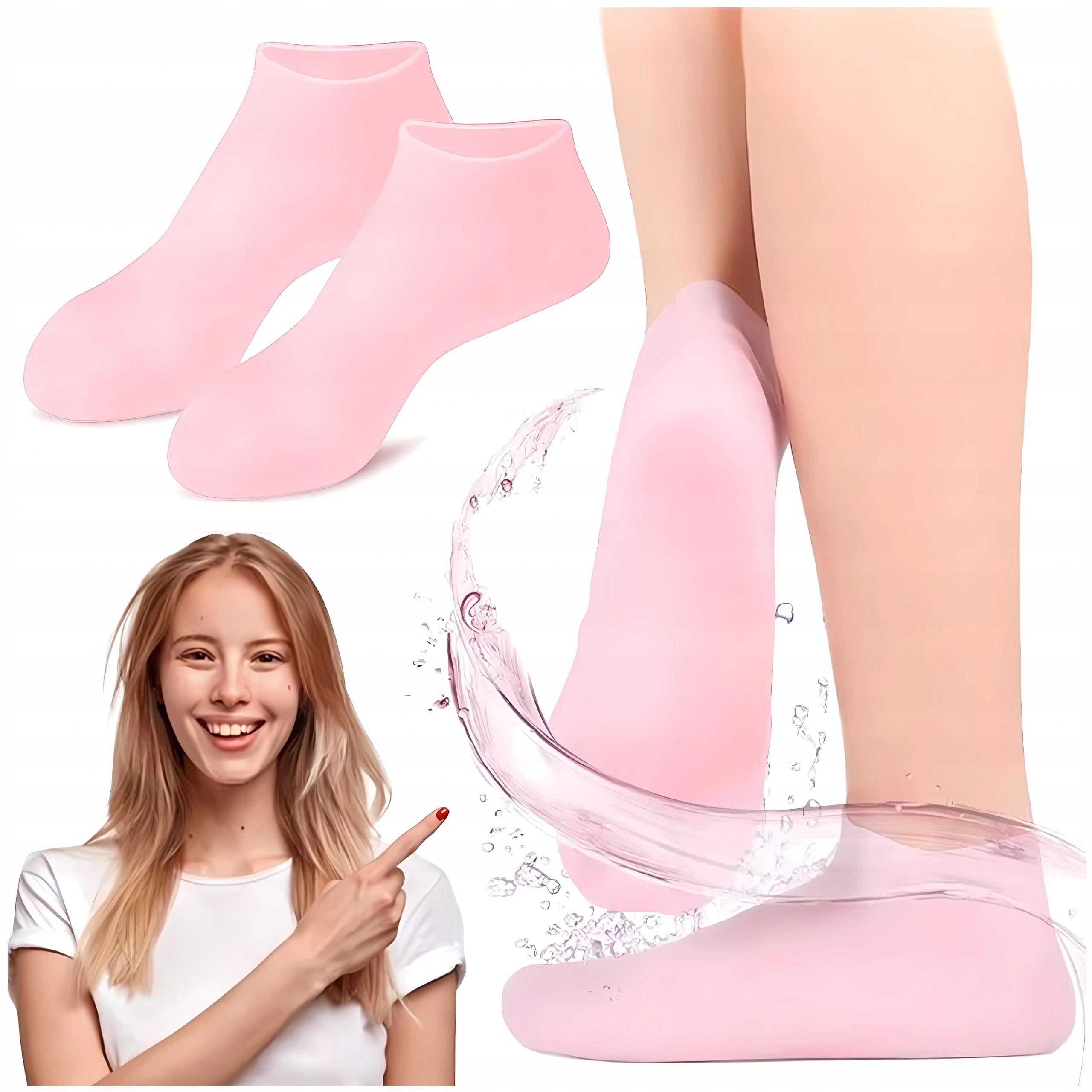 СИЛИКОНОВЫЕ НОСКИ ДЛЯ КОСМЕТИЧЕСКИХ ПРОЦЕДУР ДЛЯ ТРЕЩИН НА ПЯТКЕ 2 ШТ