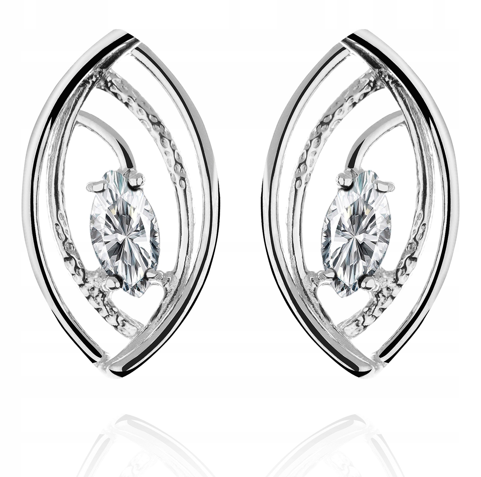 

Srebrne Ażurowe Klipsy Z Cyrkoniami srebro 925