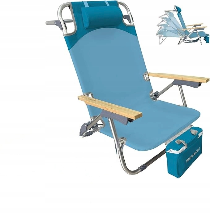 Wkfamout Składane krzesło plażowe z 5 regulowanymi pozycjami P647