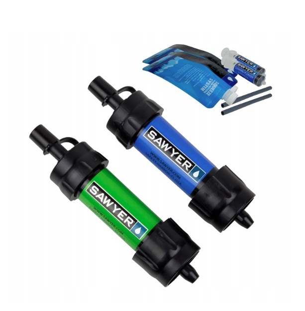 Dva turistické filtry na vodu Sawyer Mini Blue & Green, Usa Set