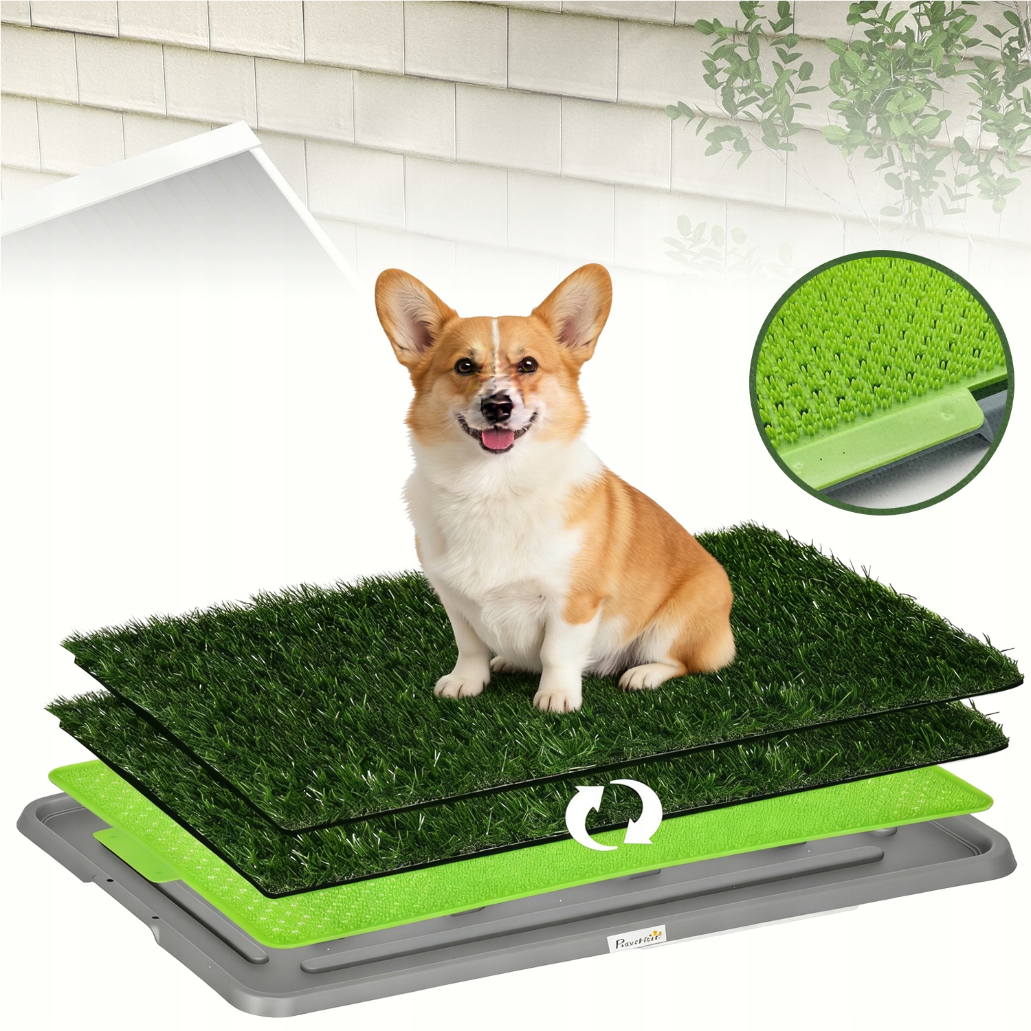Toaleta pro psa se 2 umělými trávami, snadné čištění, pro štěňata