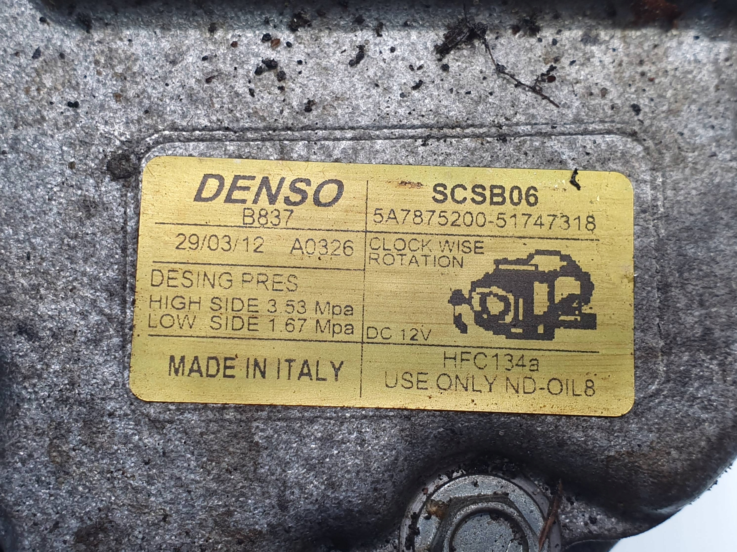 Klimakompressor klimaanlage 000517473180 LANCIA YPSILON