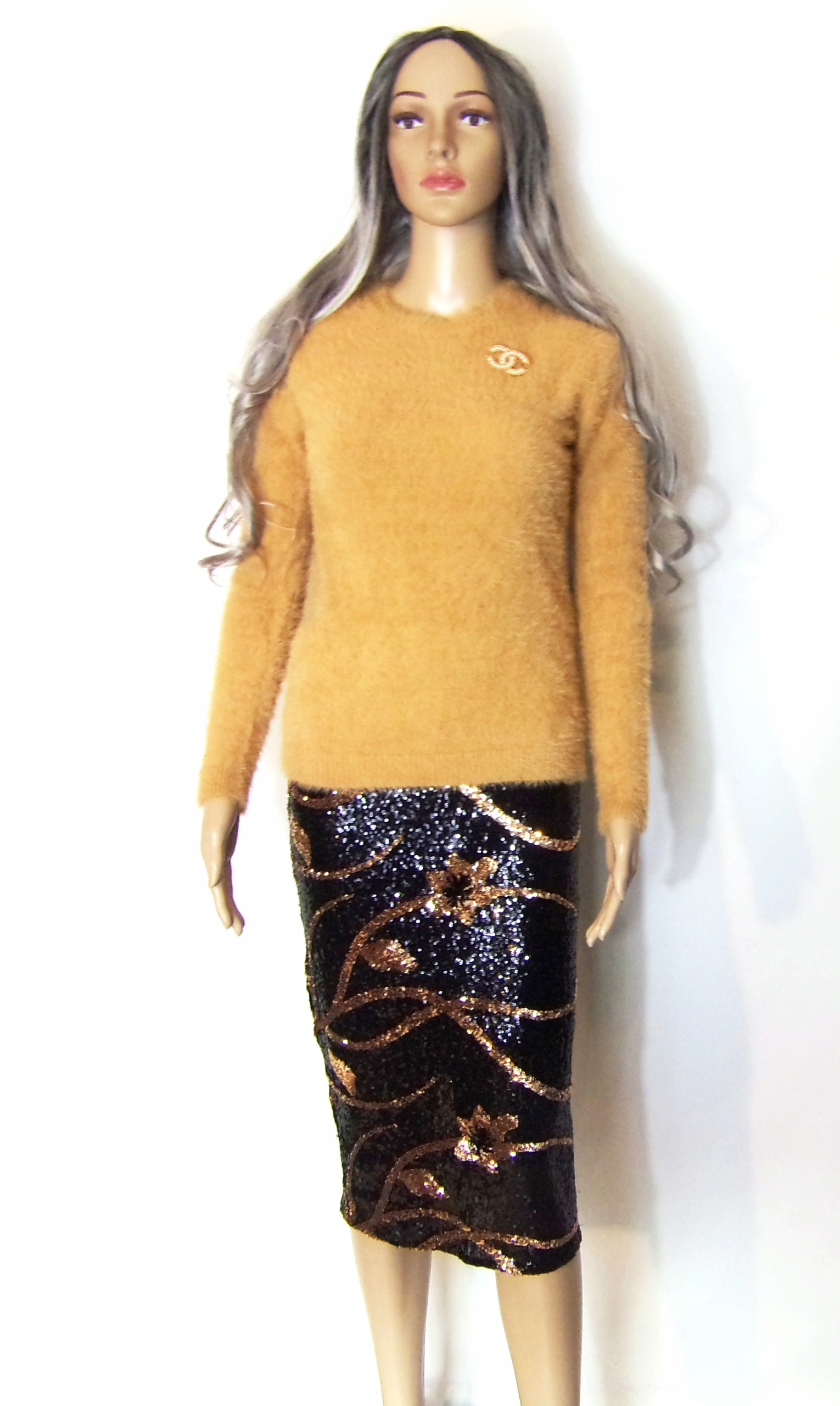 

alpaka ciepły sweter puszysty S/m/l