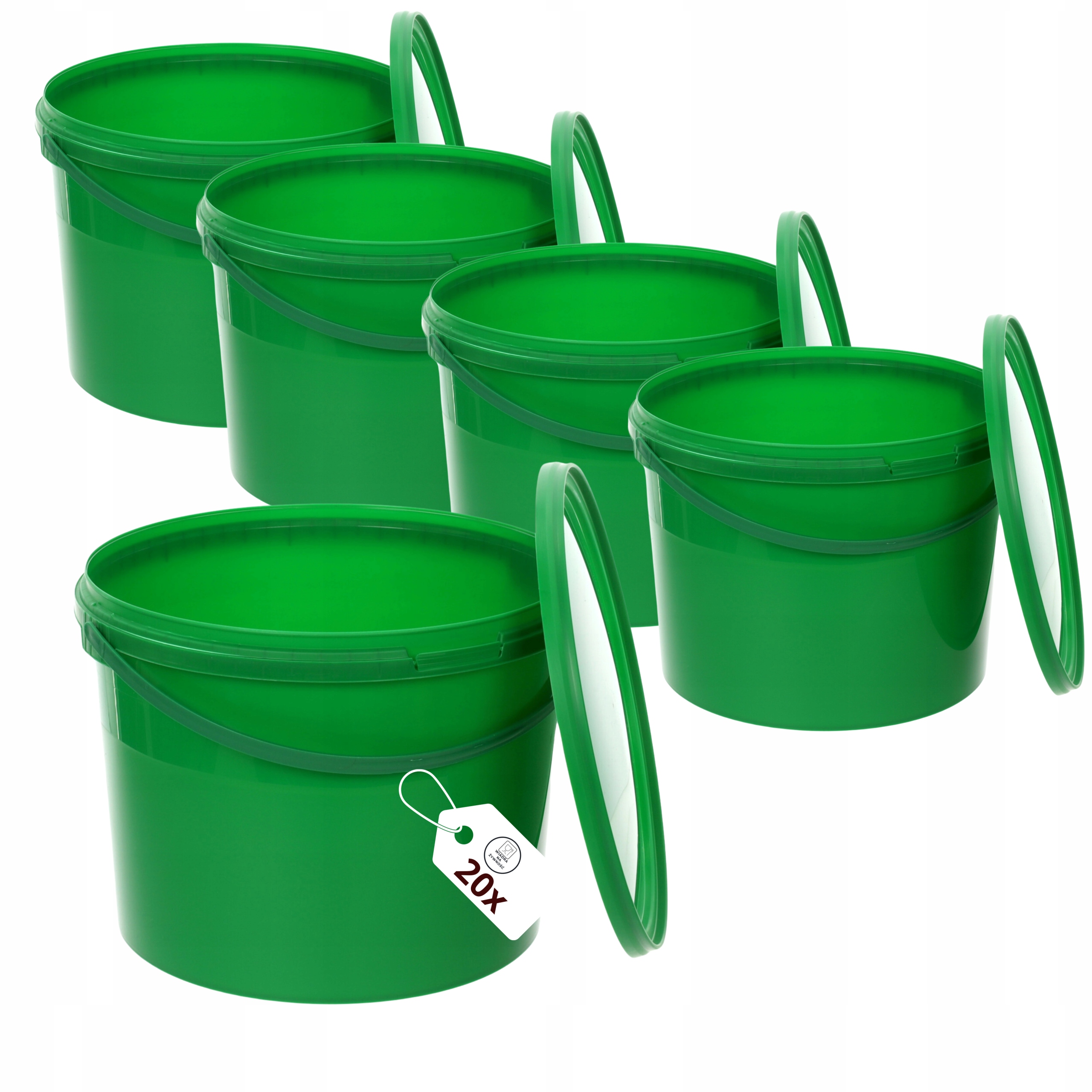 Kbelík BenBow s víkem 20x10 l zelený Na Potraviny A Chemii