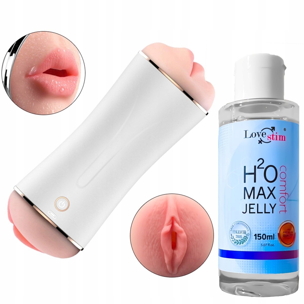 

Masturbator anatomiczna wagina i usta z wibracjami